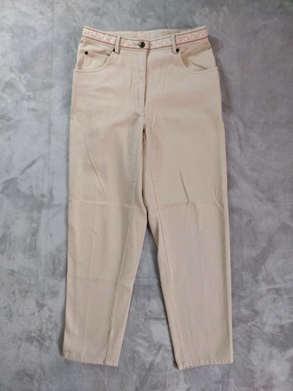 Susan Bristol Corduroy Pant Womens 6P Petite Ribbon Trim Straight Quiet Luxury